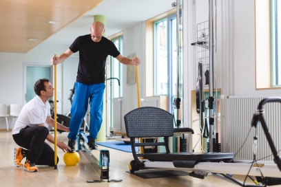 At the Bogn Engiadina Therapy and Wellness Center, a therapist looks after a patient At the Bogn Engiadina Therapy and Wellness Center, a therapist looks after a patient