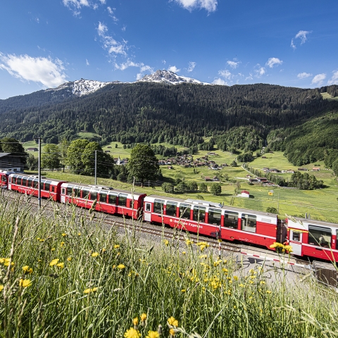 Bernina Express bei Serneus, Fotograf Andreas Badrutt
